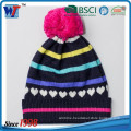 Custom fold up fashion colorful winter baby knitted cap with gloves